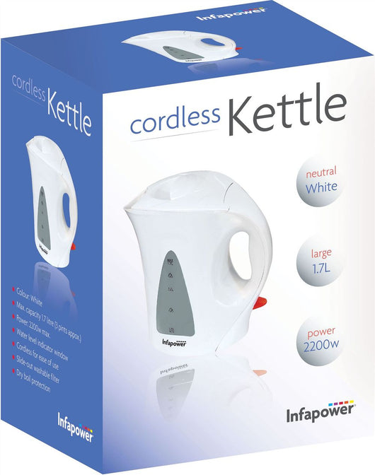 Infapower 2200w 1.7L Cordless Kettle White-Kettle-Infapower-AfiLiMa Essentials