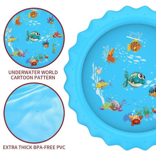 Inflatable Round Water Splash Pad for Kids - Summer Play Mat Toy-Toy-AfiLiMa Essentials