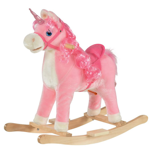 Kids Rocking Unicorn Ride-On Horse Moving Mouth Tail Sounds 36-72 Mnths-Rocking Unicorn-HOMCOM-AfiLiMa Essentials