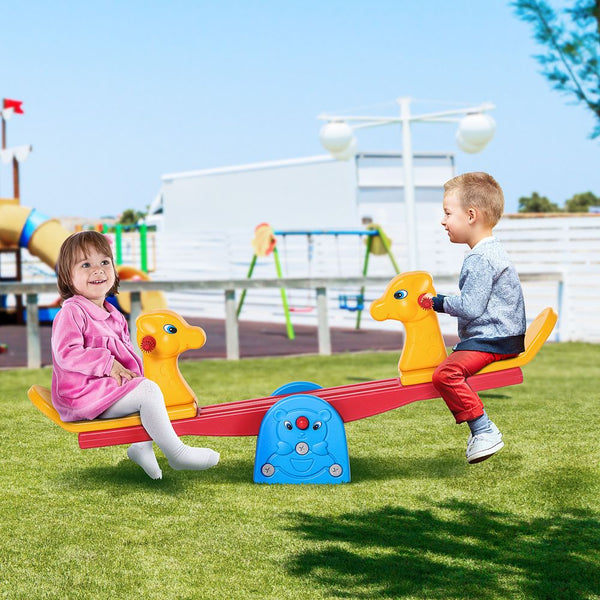 Kids Seesaw Safe Teeter Totter 2 Seats with Easy-Grip Handles-Seesaw-HOMCOM-AfiLiMa Essentials