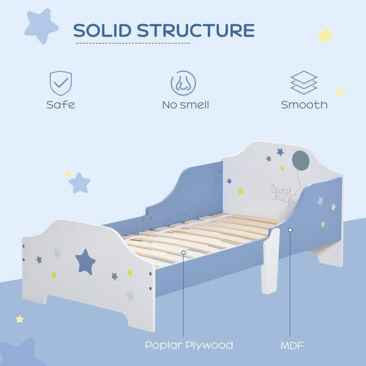 Kids Star Balloon Single Bed Frame Guardrails Slats Bedroom Furniture-Bed Frame-HOMCOM-AfiLiMa Essentials