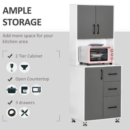 Kitchen Buffet 2 Cabinets, 3 Drawers Countertop-Decor-AfiLiMa Essentials