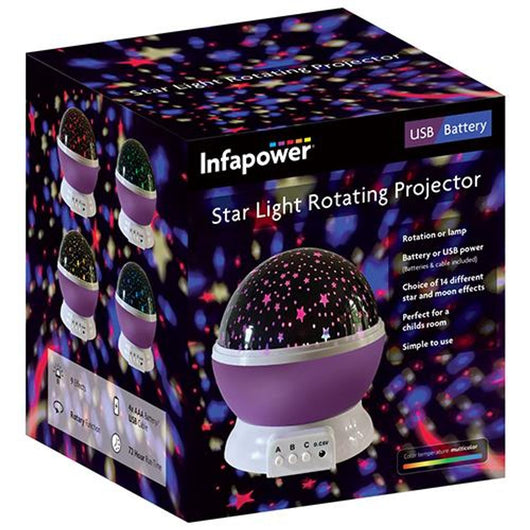 LED Rotating Projector Starry Night Light Star Sky Light Baby Kids Bedside Lamp-Bedside Lamp-INFAPOWER-AfiLiMa Essentials