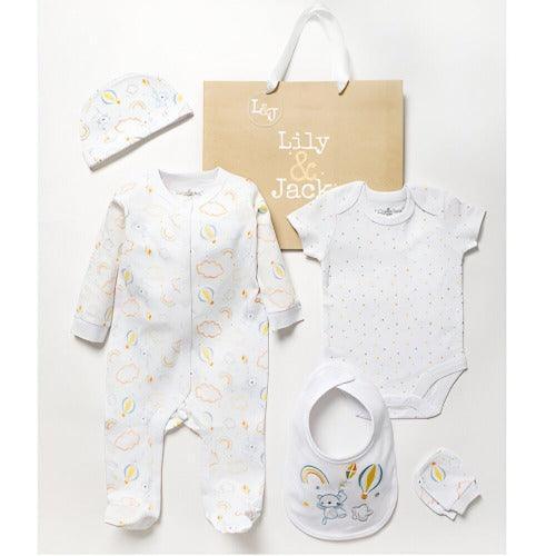 Lily & Jack Baby Unisex Rainbow 6 Piece Baby Wear Gift Set-Sleepsuit Gift Set-AfiLiMa Essentials