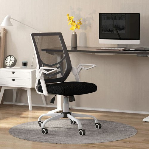 Mesh Swivel Office Chair w/ Lumbar Support, Black-Office Chairs-Vinsetto-AfiLiMa Essentials