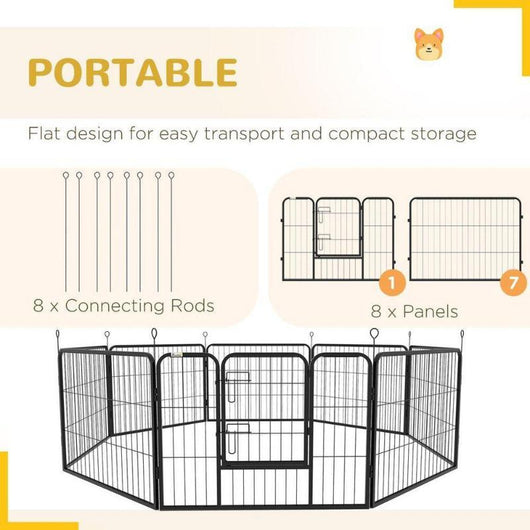 Metal Pet Pen for Dogs, Puppies, and Guinea Pigs-Animal Play Pen-AfiLiMa Essentials