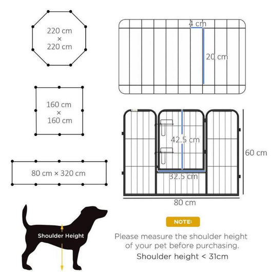 Metal Pet Pen for Dogs, Puppies, and Guinea Pigs-Animal Play Pen-AfiLiMa Essentials