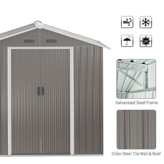 Metal Storage Shed for Outdoor and Garden Use-Rattan Sofa Set-AfiLiMa Essentials