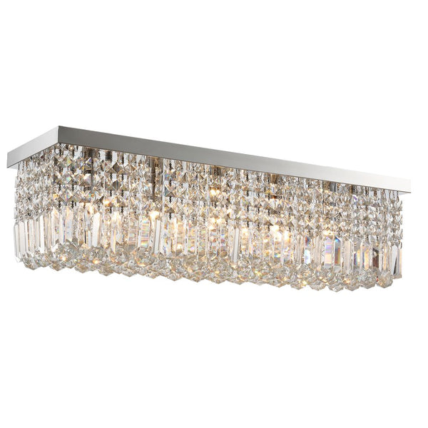 Modern Crystal Ceiling Light Square Crystal Chandelier E14 Base, Silver-HOMCOM-AfiLiMa Essentials