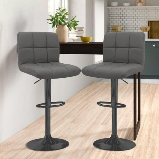 Modern Faux Leather Bar Stool with Adjustable Height and Swivel Seat.-Bar Stool-AfiLiMa Essentials