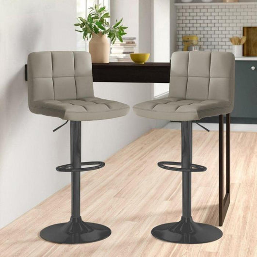 Modern Faux Leather Bar Stool with Adjustable Height and Swivel Seat.-Bar Stool-AfiLiMa Essentials