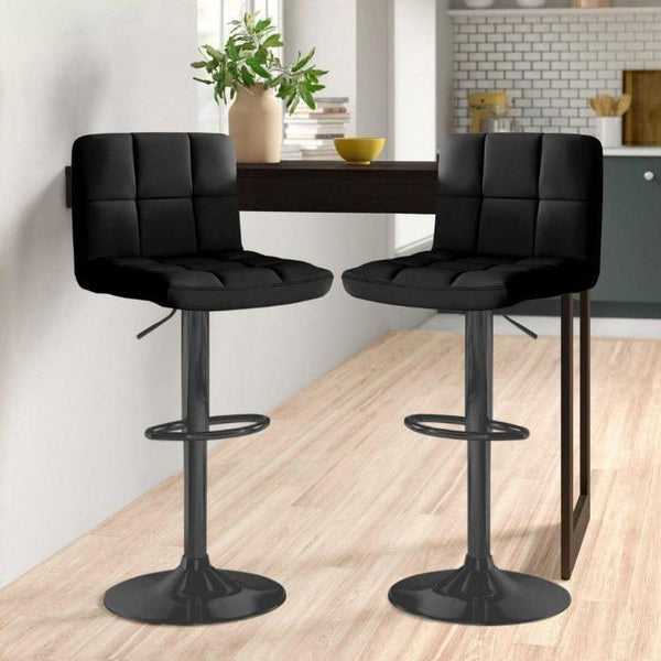 Modern Faux Leather Bar Stool with Adjustable Height and Swivel Seat.-Bar Stool-AfiLiMa Essentials