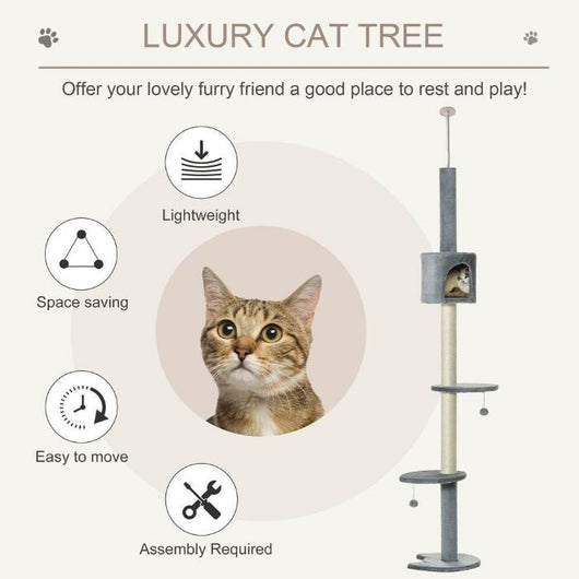 Multi-Level Cat Tree Playhouse with Sturdy Scratching Post-Cat Tree-AfiLiMa Essentials