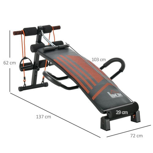 Multifunctional Sit Up Bench Utility Board Ab Exercise with Headrest-Sit Up Bench-HOMCOM-AfiLiMa Essentials