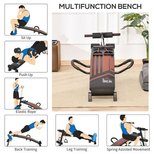 Multifunctional Sit Up Bench Utility Board Ab Exercise with Headrest-Sit Up Bench-HOMCOM-AfiLiMa Essentials