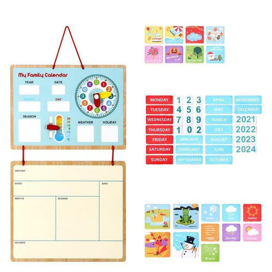 My Family Magnetic Wooden Weather Board Calendar for Kids 3+-Toy-AfiLiMa Essentials