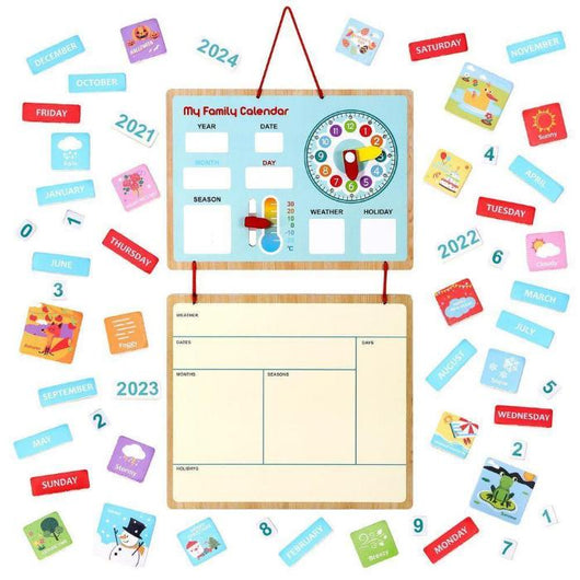 My Family Magnetic Wooden Weather Board Calendar for Kids 3+-Toy-AfiLiMa Essentials