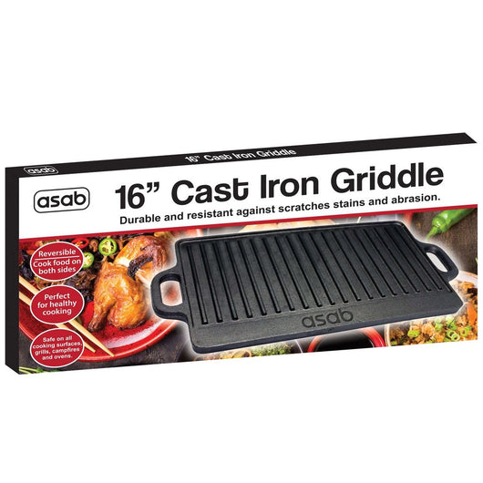 Non-Stick 16" Cast Iron Reversible Griddle Plate-Griddle Plate-Afi-Ess-AfiLiMa Essentials