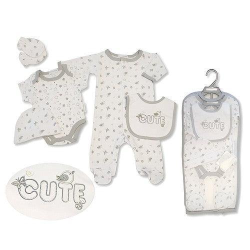 Nursery Time Unisex 5 Piece Baby Clothes Gift Set-Sleepsuit Gift Set-AfiLiMa Essentials