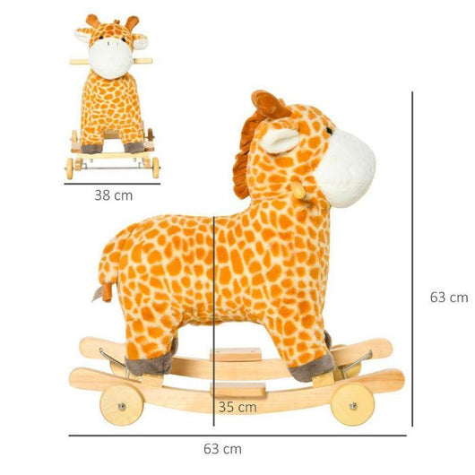 On Rocking Gliding Horse Giraffe-shaped Yellow-Rocking Gliding Horse-AfiLiMa Essentials