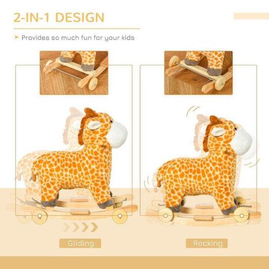 On Rocking Gliding Horse Giraffe-shaped Yellow-Rocking Gliding Horse-AfiLiMa Essentials