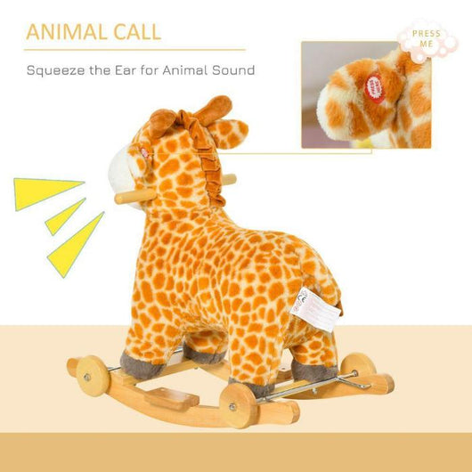 On Rocking Gliding Horse Giraffe-shaped Yellow-Rocking Gliding Horse-AfiLiMa Essentials