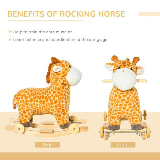 On Rocking Gliding Horse Giraffe-shaped Yellow-Rocking Gliding Horse-AfiLiMa Essentials