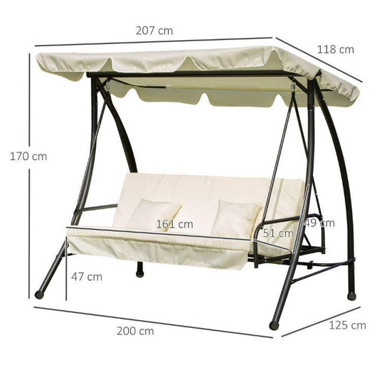 Outdoor Garden Swing Chair with Canopy-Swing Chair-AfiLiMa Essentials