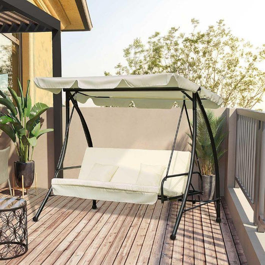 Outdoor Garden Swing Chair with Canopy-Swing Chair-AfiLiMa Essentials