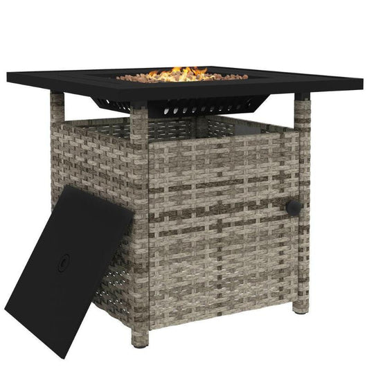 Outdoor Rattan Propane Fire Pit Table for Garden-Fire Pits-AfiLiMa Essentials