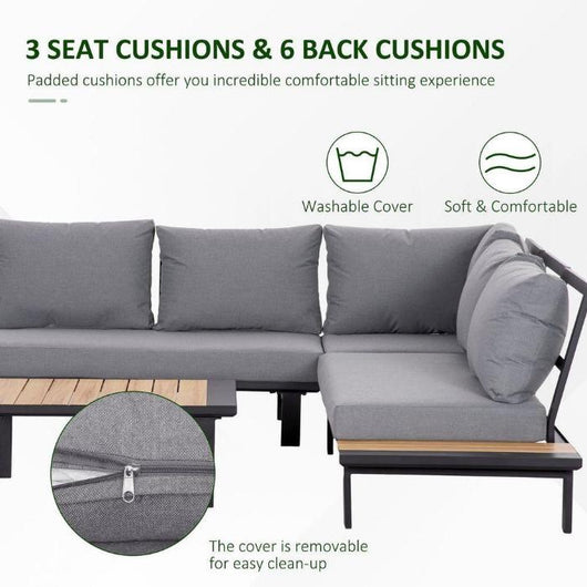 PCS Garden Furniture Conversation Set with Loveseat Table-Garden Furniture-AfiLiMa Essentials