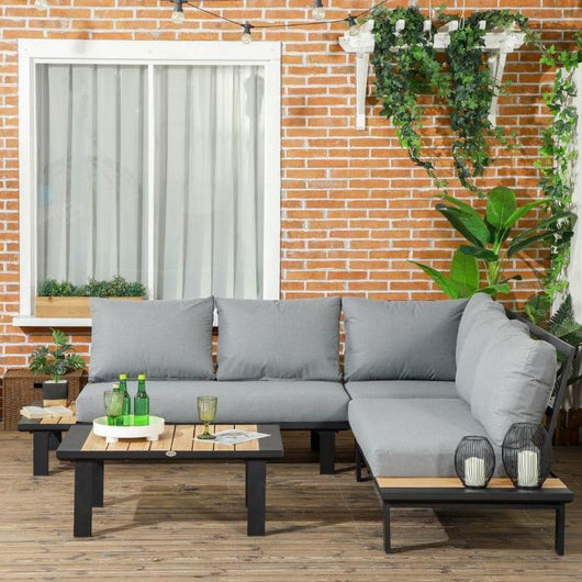 PCS Garden Furniture Conversation Set with Loveseat Table-Garden Furniture-AfiLiMa Essentials