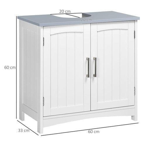 Pedestal Under Sink Cabinet, Bathroom Storage Vanity Unit, White-Sink Cabinet-AfiLiMa Essentials