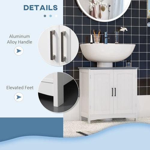 Pedestal Under Sink Cabinet, Bathroom Storage Vanity Unit, White-Sink Cabinet-AfiLiMa Essentials