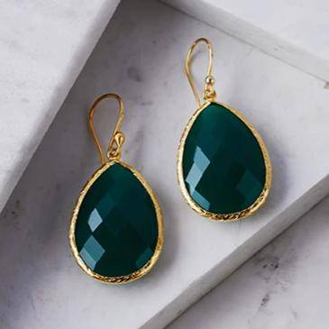 Petite-Drop-Earrings-Green-Onyx-Gold-home-AfiLiMa-Essentials