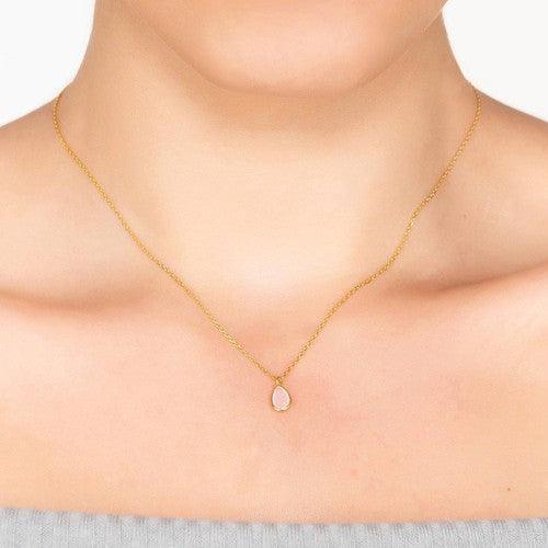 Pisa Mini Teardrop Necklace Rose Gold Quartz-Jewellery-AfiLiMa Essentials