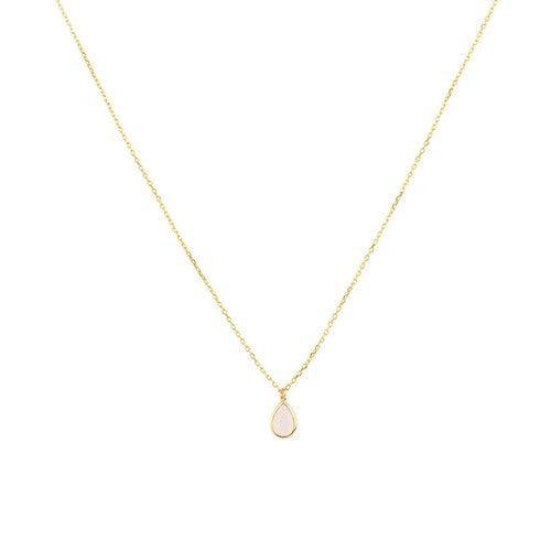 Pisa Mini Teardrop Necklace Rose Gold Quartz-Jewellery-AfiLiMa Essentials