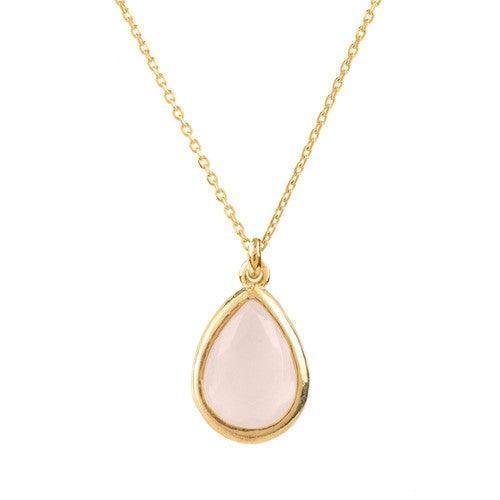 Pisa Mini Teardrop Necklace Rose Gold Quartz-Jewellery-AfiLiMa Essentials