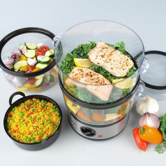 Progress Go Healthy Electric 3-tier Steamer and Rice Bowl-Steamer and Rice Bowl-AfiLiMa Essentials