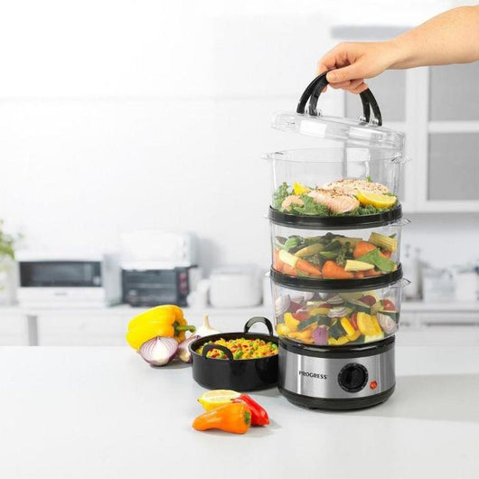 Progress Go Healthy Electric 3-tier Steamer and Rice Bowl-Steamer and Rice Bowl-AfiLiMa Essentials