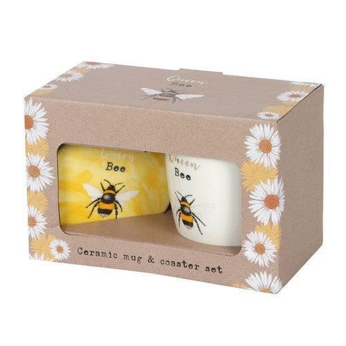 Queen Bee Ceramic Mug and Coaster Set-Mug-AfiLiMa Essentials