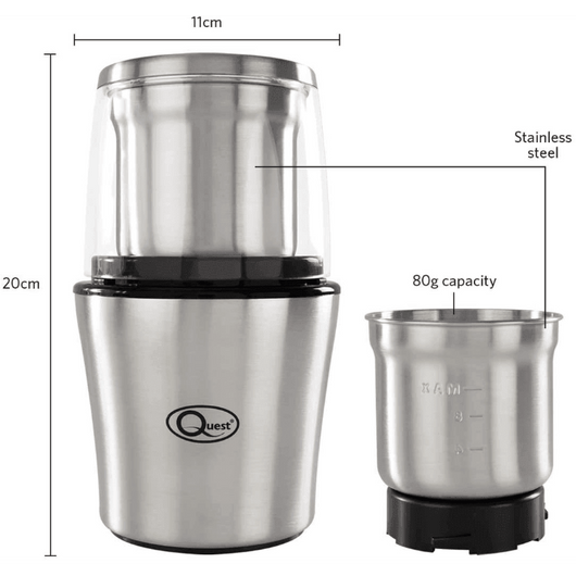 Quest Compact Stainless Steel Electric Grinder-Electric Grinder-AfiLiMa Essentials