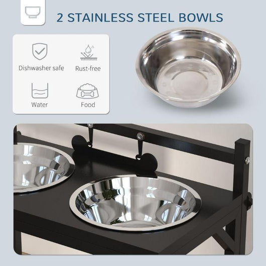 Raised Dog Bowl with Adjustable Height Stand-Dog Bowl-AfiLiMa Essentials