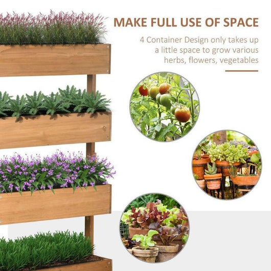 Raised Garden Bed Wooden Plant Stand-Garden Planters-AfiLiMa Essentials