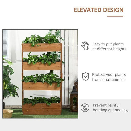 Raised Garden Bed Wooden Plant Stand-Garden Planters-AfiLiMa Essentials