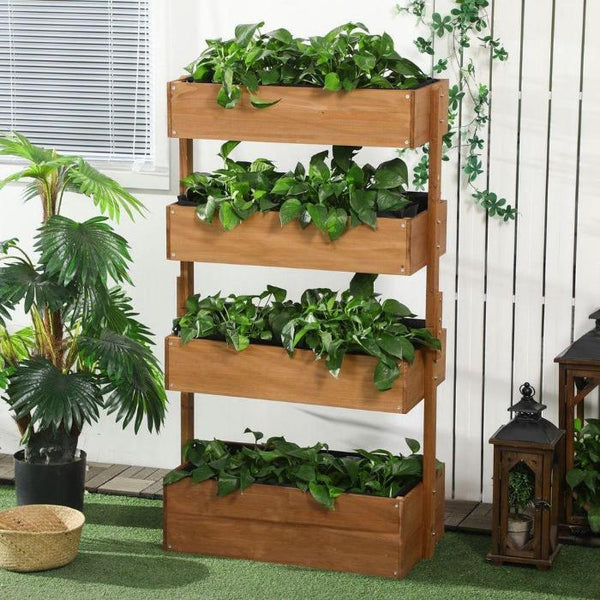 Raised Garden Bed Wooden Plant Stand-Garden Planters-AfiLiMa Essentials