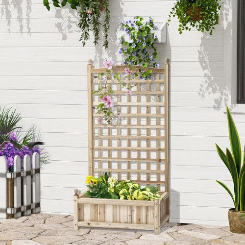 Raised Garden Bed with Trellis Garden Planters Indoor Outdoor-Garden Planters-AfiLiMa Essentials