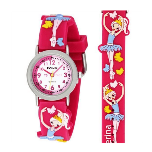 Ravel Children Girls 3D Cartoon Time Teacher Watch Ballerina-Watches-AfiLiMa Essentials