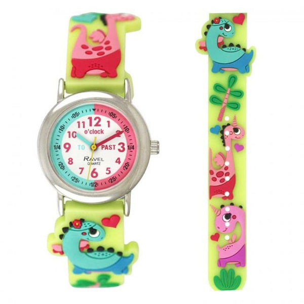 Ravel Children Girls 3D Cartoon Time Teacher Watch Dino-Watches-AfiLiMa Essentials