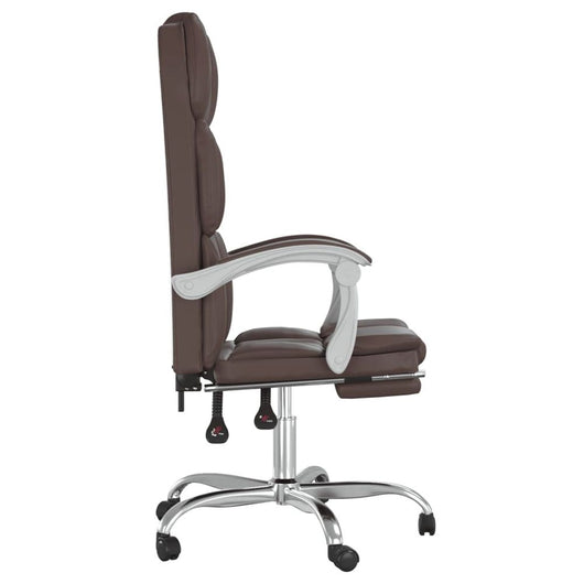 Reclining Office Chair Brown Faux Leather-Office Chair-vidaXL-AfiLiMa Essentials